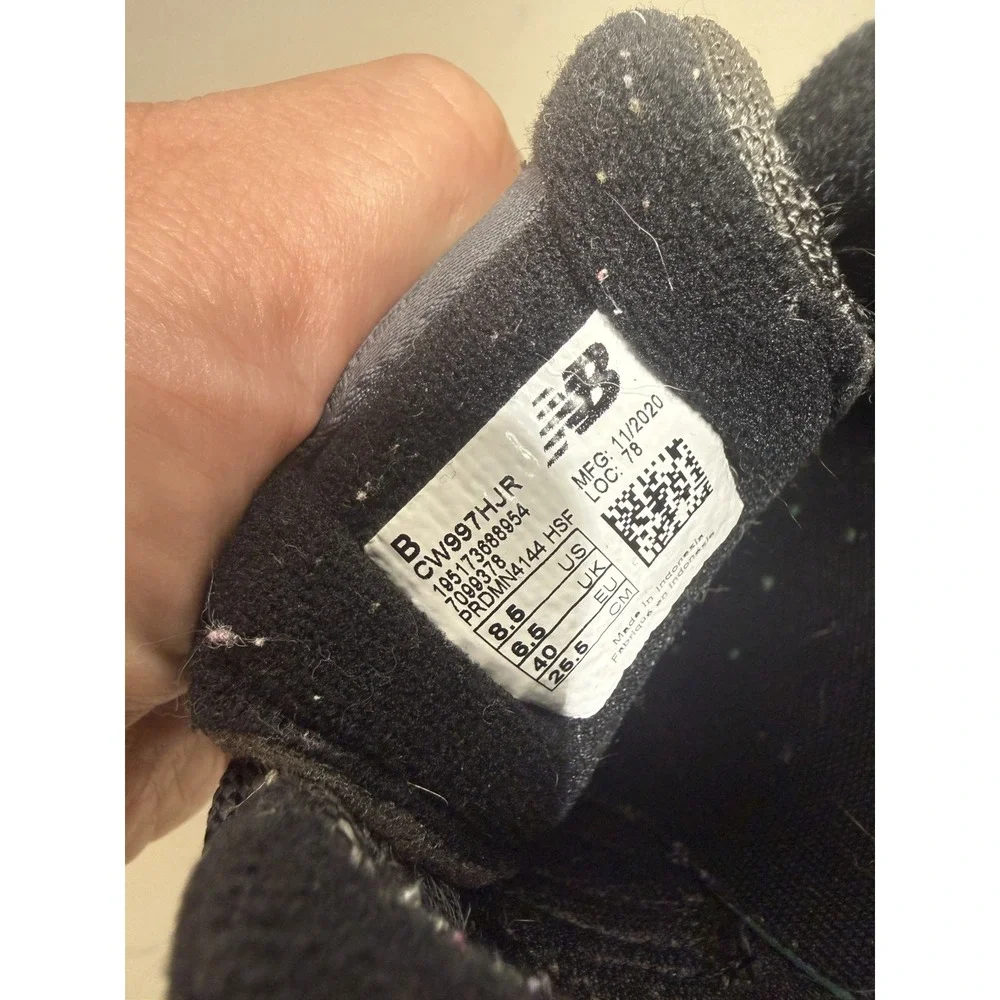 Women's Size 8.5 New Balance 997S Cordura Sneakers Black With Pink And Teal